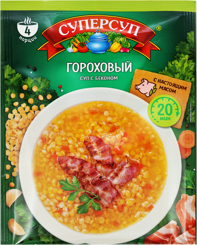 Суп СУПЕРСУП Гороховый с беконом, 70г, изображение