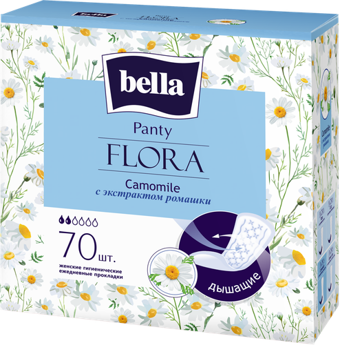 Прокладки ежедневные BELLA Panty Flora Camomile с экстрактом ромашки, 70шт, изображение