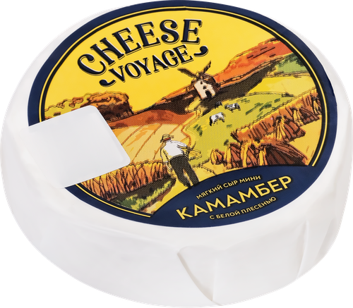 Сыр мягкий CHEESE VOYAGE Камамбер мини с белой плесенью 50–60%, без змж, 80г, крупный план