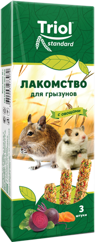 Лакомство для грызунов TRIOL Standard с овощами, 80г, крупный план