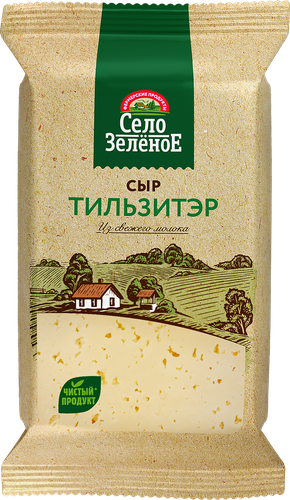 Сыр СЕЛО ЗЕЛЕНОЕ Тильзитер 50%, без змж, 200г, картинка