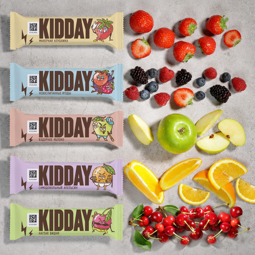 Батончик глазированный KIDDAY Ассорти, 40г, вид