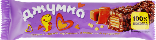 Батончик вафельный ДЖУМКА с мягкой карамелью и воздушной кукурузой, 37г, картинка