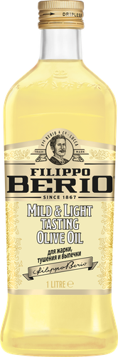 Масло оливковое FILIPPO BERIO Mild&Light рафинированное, 1л, фото