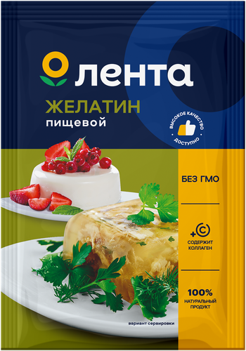 Желатин ЛЕНТА, 50г, вид