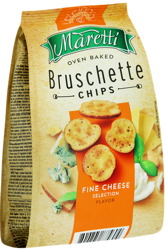 Сухарики пшеничные MARETTI Bruschette со вкусом Сыр, 70г, вид