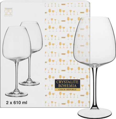 Набор бокалов для вина CRYSTALITE BOHEMIA Alizee 610мл Арт. 45876, 2шт, фото