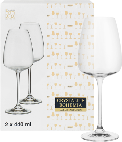 Набор бокалов для вина CRYSTALITE BOHEMIA Alizee 440мл Арт. 45875, 2шт, фото
