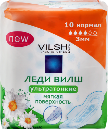 Прокладки ЛЕДИ ВИЛШ Soft ультратонкие с крылышками, 10шт, детальное фото