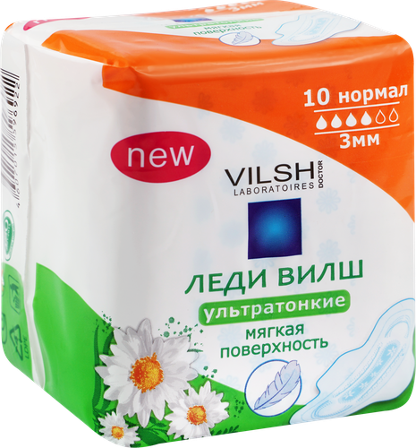 Прокладки ЛЕДИ ВИЛШ Soft ультратонкие с крылышками, 10шт, изображение