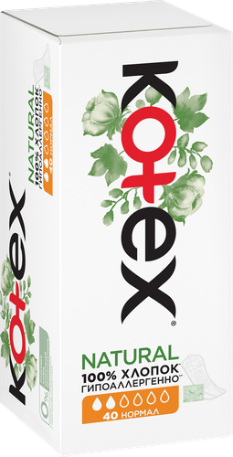 Прокладки ежедневные KOTEX Natural Normal, 40шт, детальное фото