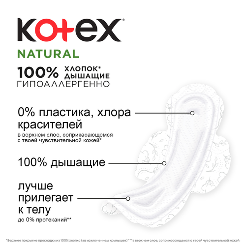 Прокладки KOTEX Natural Super, 14шт, изображение