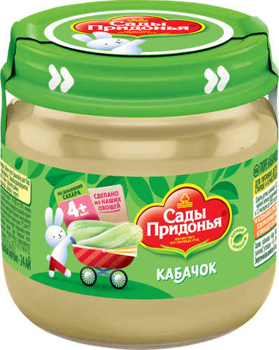 Пюре овощное САДЫ ПРИДОНЬЯ Кабачок, с 4 месяцев, 80г, картинка