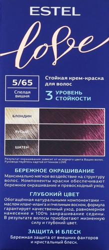 Крем-краска для волос ESTEL Love 5/65 Спелая вишня, 115мл, картинка