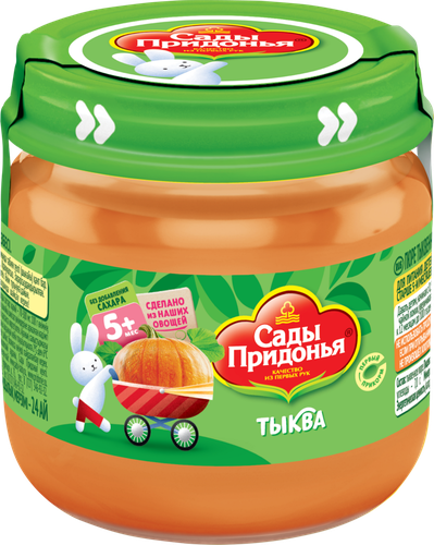 Пюре овощное САДЫ ПРИДОНЬЯ Тыква, с 5 месяцев, 80г, крупный план