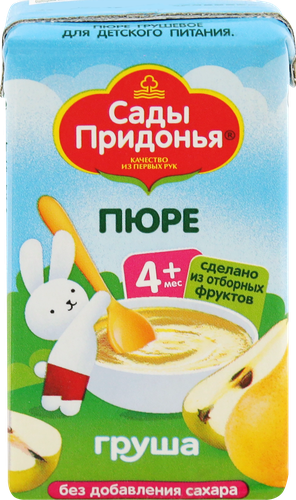 Пюре фруктовое САДЫ ПРИДОНЬЯ Груша, с 4 месяцев, 125г, изображение