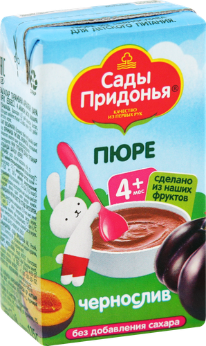 Пюре фруктовое САДЫ ПРИДОНЬЯ Чернослив, с 4 месяцев, 125г, изображение