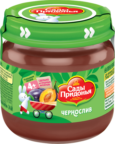 Пюре фруктовое САДЫ ПРИДОНЬЯ Чернослив, с 4 месяцев, 80г, детальное фото