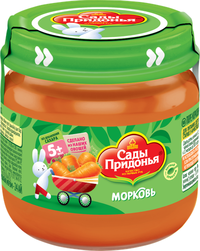 Пюре овощное САДЫ ПРИДОНЬЯ Морковь, с 5 месяцев, 80г, вид