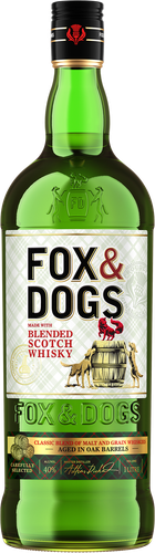 Виски FOX & DOGS купажированный 40%, 1л, крупный план