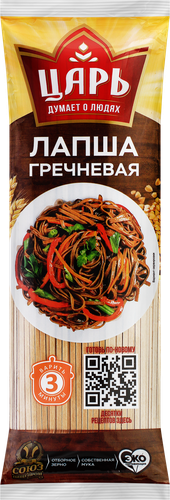 Макароны ЦАРЬ Лапша гречневая, 400г, детальное фото
