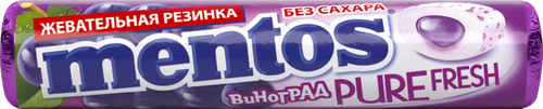 Жевательная резинка MENTOS Pure fresh со вкусом винограда, 15,5г, фото