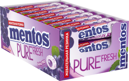 Жевательная резинка MENTOS Pure fresh со вкусом винограда, 15,5г, вид