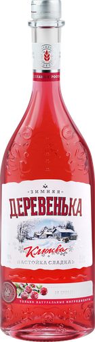 Настойка ЗИМНЯЯ ДЕРЕВЕНЬКА Клюква сладкая 19%, 0.5л, фотография