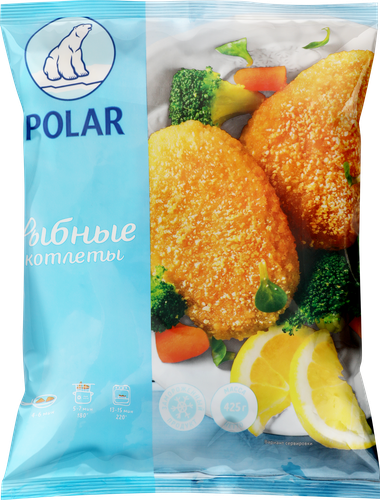 Котлеты рыбные замороженные POLAR в панировке, 425г, вид