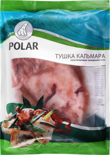 Кальмар замороженный POLAR неочищенный, тушка, 500г, детальное фото