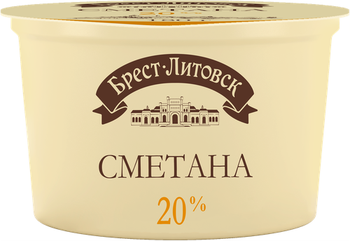 Сметана БРЕСТ-ЛИТОВСК 20%, без змж, 180г, картинка