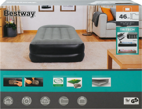 Матрас надувной Bestway Tritech c электронасосом, 191х97х46см, крупный план