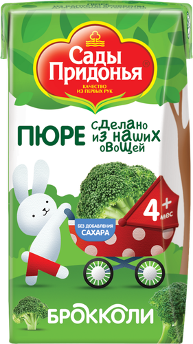Пюре овощное САДЫ ПРИДОНЬЯ Брокколи, с 4 месяцев, 125г, картинка