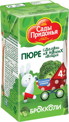 Пюре овощное САДЫ ПРИДОНЬЯ Брокколи, с 4 месяцев, 125г, вид