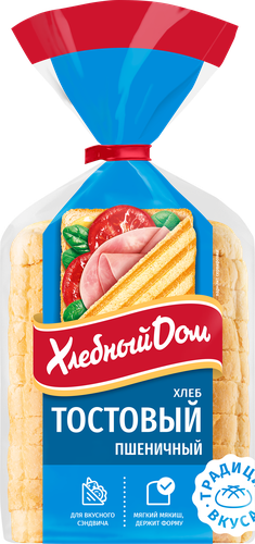 Хлеб пшеничный ХЛЕБНЫЙ ДОМ Тостовый, в нарезке, 350г, фотография