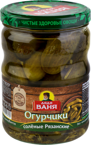 Огурчики соленые ДЯДЯ ВАНЯ Рязанские, 950г, картинка