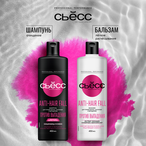 Шампунь для тонких, склонных к выпадению волос СЬĔСС Anti-Hairfall, 450мл, крупный план