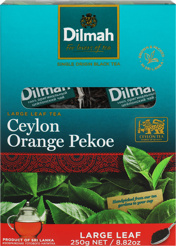 Чай черный DILMAH Цейлонский листовой, 250г, фото