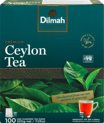 Чай черный DILMAH Цейлонский, 100пак, детальное фото