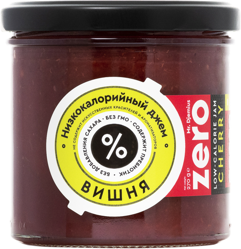Джем низкокалорийный MR.DJEMIUS ZERO Вишня, без сахара, 270г, изображение