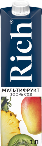 Сок RICH Мультифрукт, 1л, крупный план