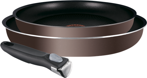 Набор посуды TEFAL Ingenio 3 предмета: сковорода 22см, сковорода 26см, съемная ручка, крупный план