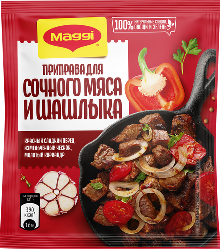 Приправа для сочного мяса и шашлыка MAGGI, 20г, детальное фото