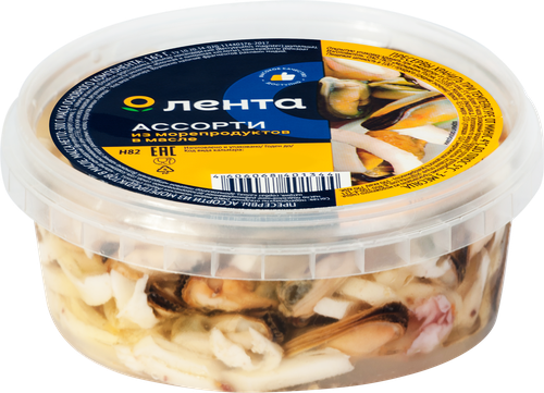 Ассорти из морепродуктов ЛЕНТА в масле, 300г, фотография