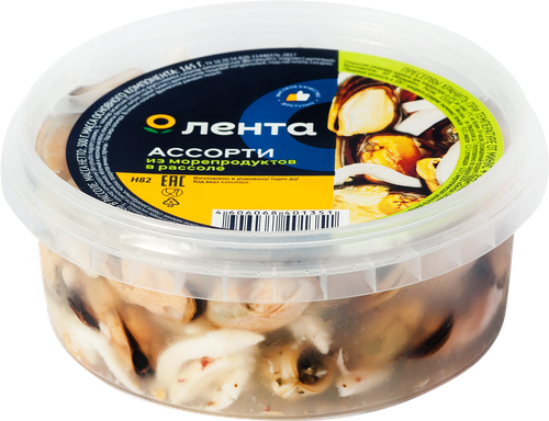 Ассорти из морепродуктов ЛЕНТА в рассоле, 300г, детальное фото