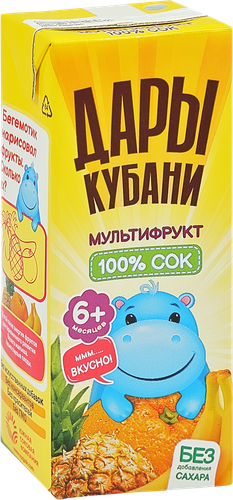 Сок ДАРЫ КУБАНИ Мультифрукт, с 6 месяцев, 200мл, изображение