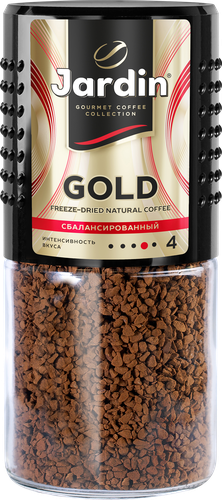 Кофе растворимый JARDIN Gold натуральный сублимированный, 95г, крупный план