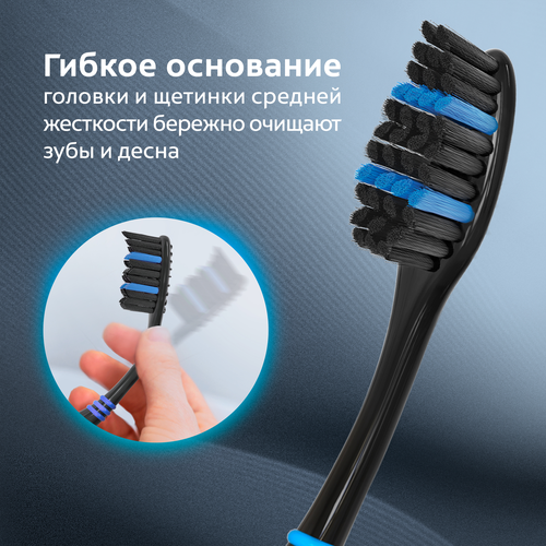 Зубная щетка COLGATE Super Flexi Black, средней жесткости, 4шт, фото