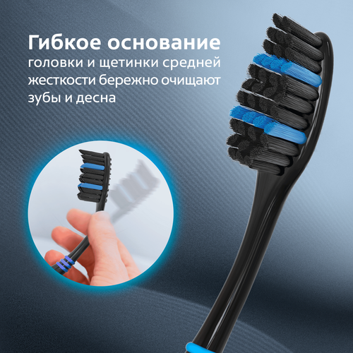 Зубная щетка COLGATE Super Flexi Black, средней жесткости, 4шт, картинка