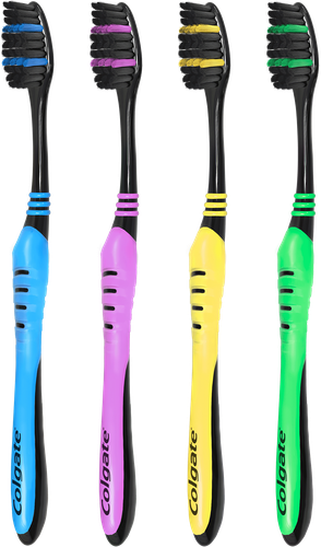 Зубная щетка COLGATE Super Flexi Black, средней жесткости, 4шт, фотография